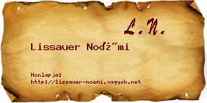 Lissauer Noémi névjegykártya